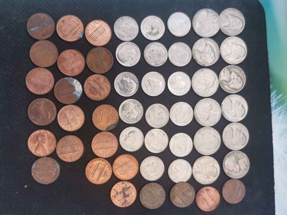 Moedas antigas vários países.