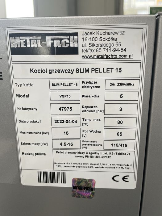 Kociol Metal-Fach Slim Pellet 15kw
