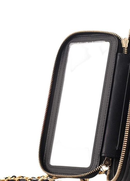Сумка Chanel Long Vanity Case With Chain in Lambskin Black