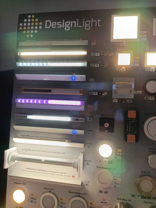 Tablica z oświetleniem,sterownikami i włącznikami LED 75×100
