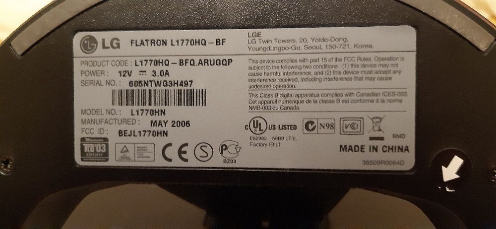 Монитор LG Flatron L177OHN
