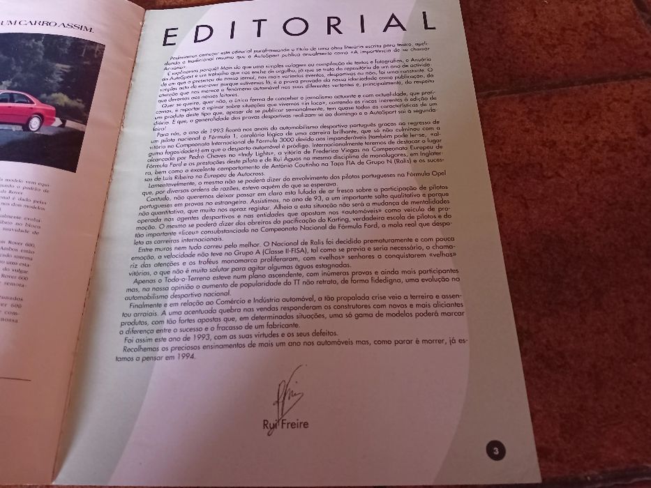 Auto Sport, Anuário 1993, revista automobilismo