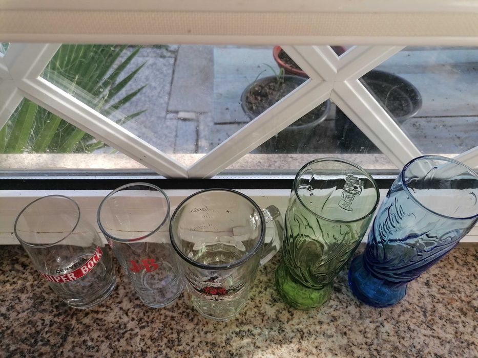 6 copos vidro varias marcas