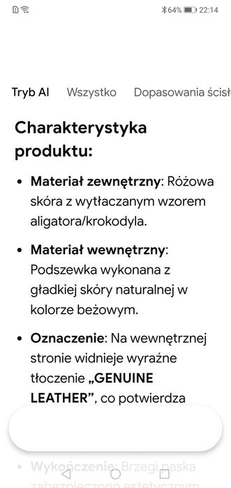 Pasek do zegarka 30 mm skura