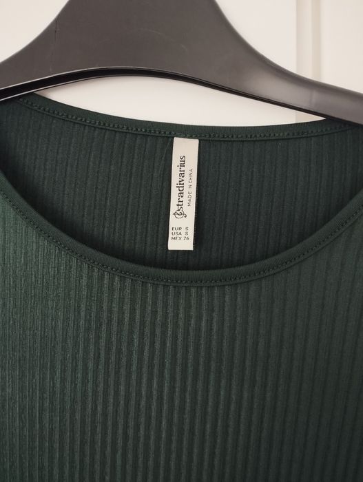 Vestido midi verde escuro