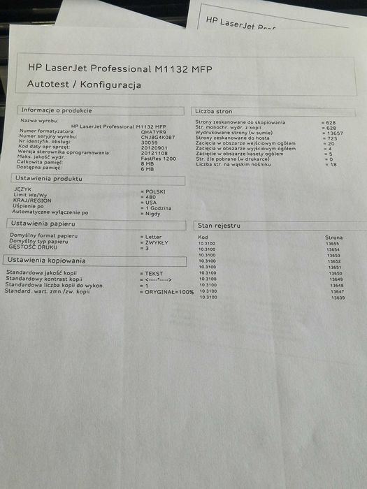 Drukarka HP LaserJet M1132 MFP