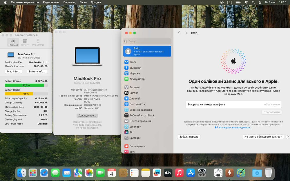 ІДЕАЛЬНИЙ Macbook PRO 13" А1502, 8/128, весь комплект