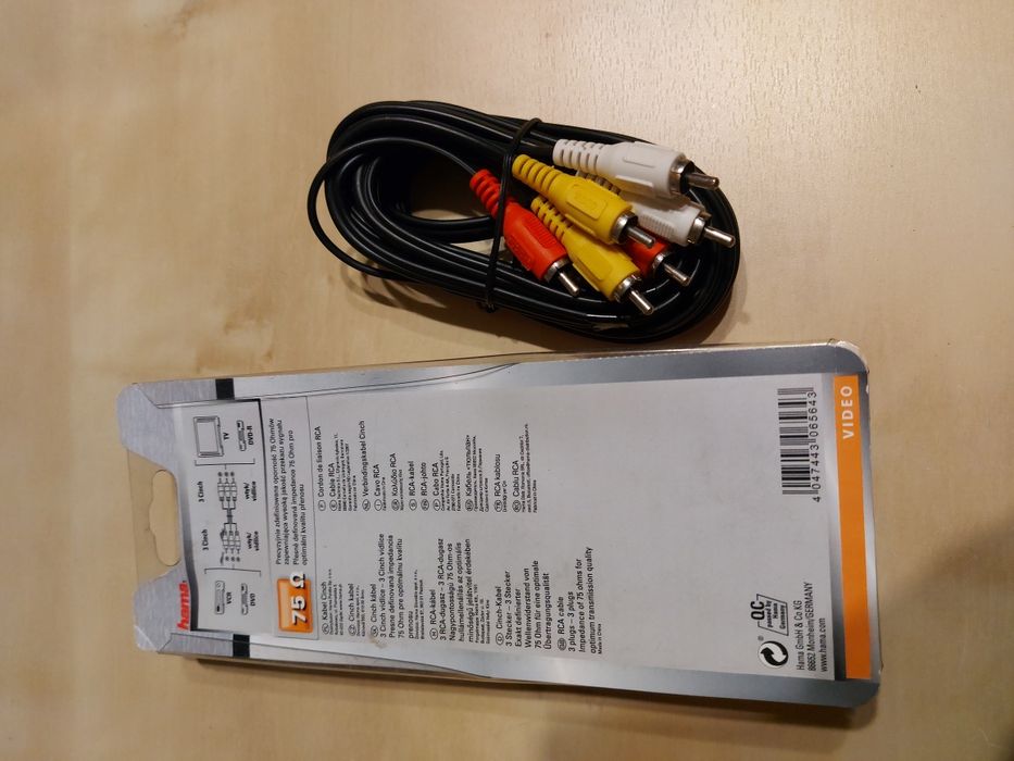 Kabel audio - vide 3xRCA, Hama, 2m
