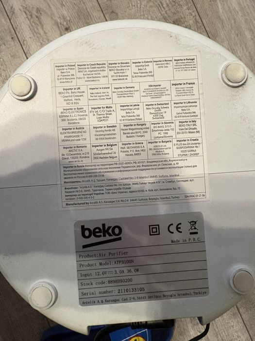 Oczyszczacz powietrza BEKO ATP3100N | HEPA | PM2.5 | Qi
