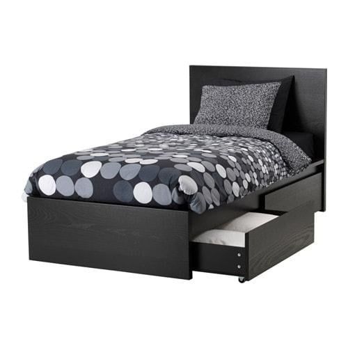 Cama preta ikea c.gaveta