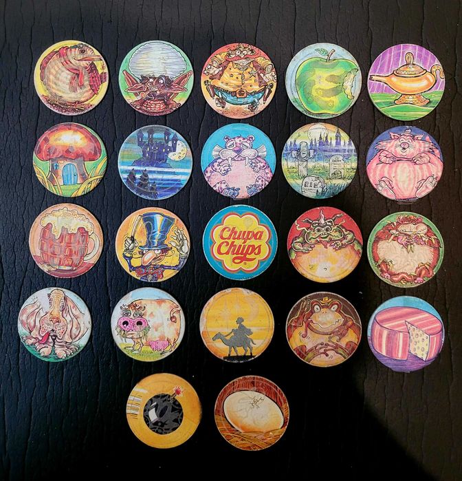Кепси фішки Chupa caps glow in the dark 22 шт. chupa chups кепсы фишки