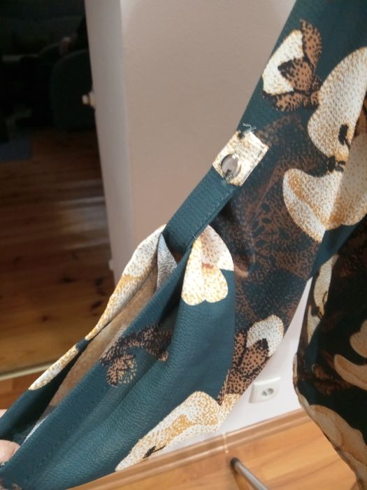 Bluzka zielona w kwiaty r.XL