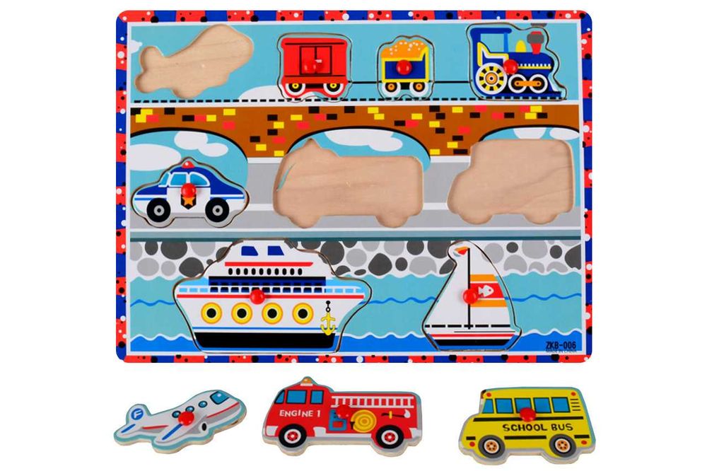 2x Układanka Drewniana Puzzle dla Dziecka - Prezent Mikołajki