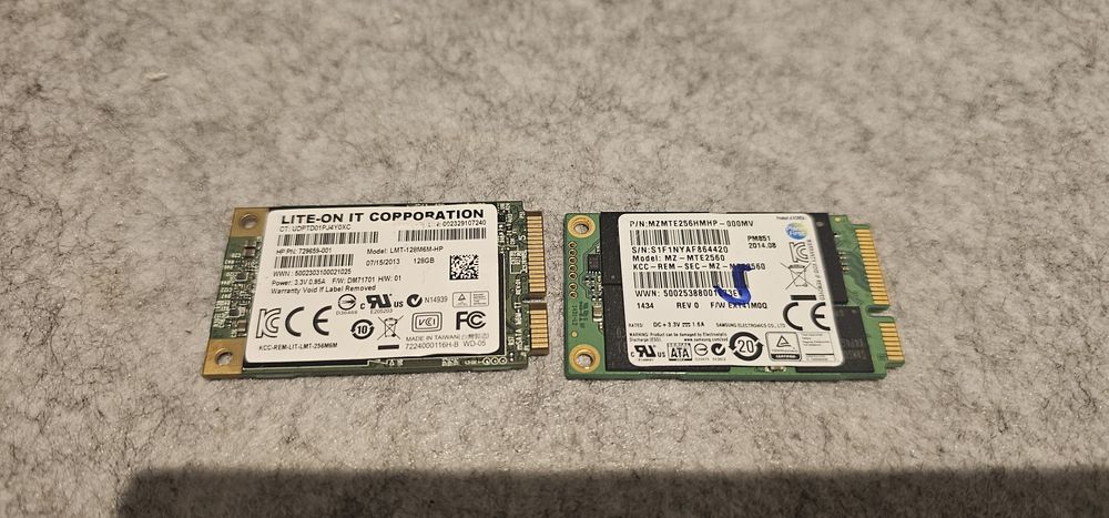 SSD mSATA 128GB / 256GB — Para portáteis antigos