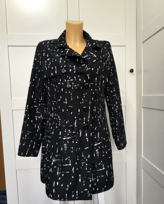 Płaszcz trencz wzorek wiosenny letni elegancki wizytowy codzienny vint
