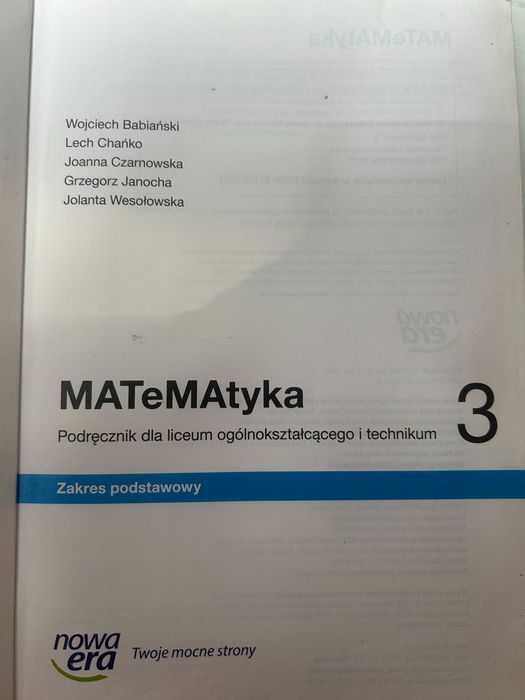 Matematyka 3 zakres podstawowy, nowa era