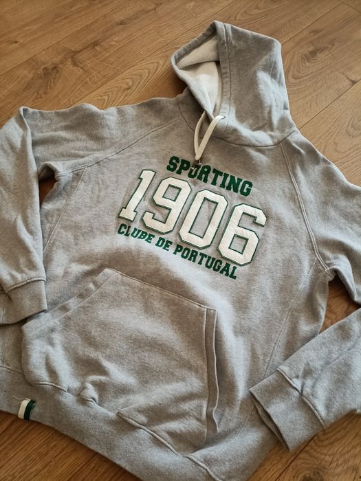 Sweat c/ capuz algodão cinzento Sporting