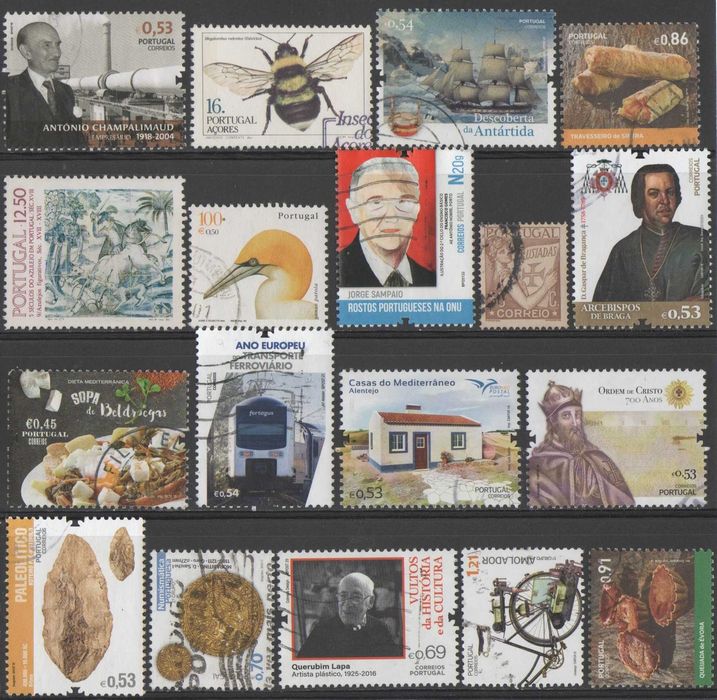 Filatelia - lote de selos usados de Portugal
