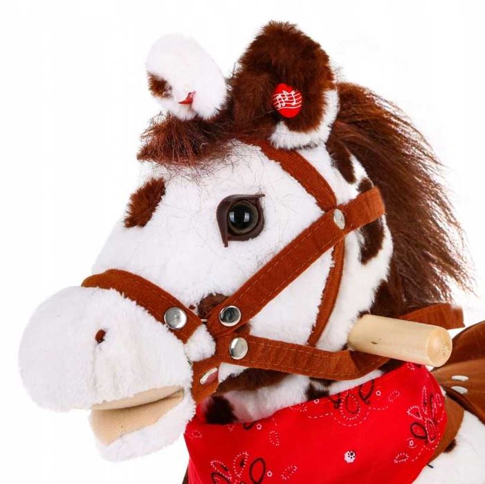 Nowy Łaciaty Konik na Biegunach z Efektami Dźwiękowymi Plusz (OKAZJA)