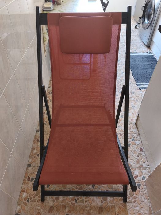 Espreguiçadeira de alumínio multi posições, set de 2, Gaia, Terracota, 99x88.5x58 cm