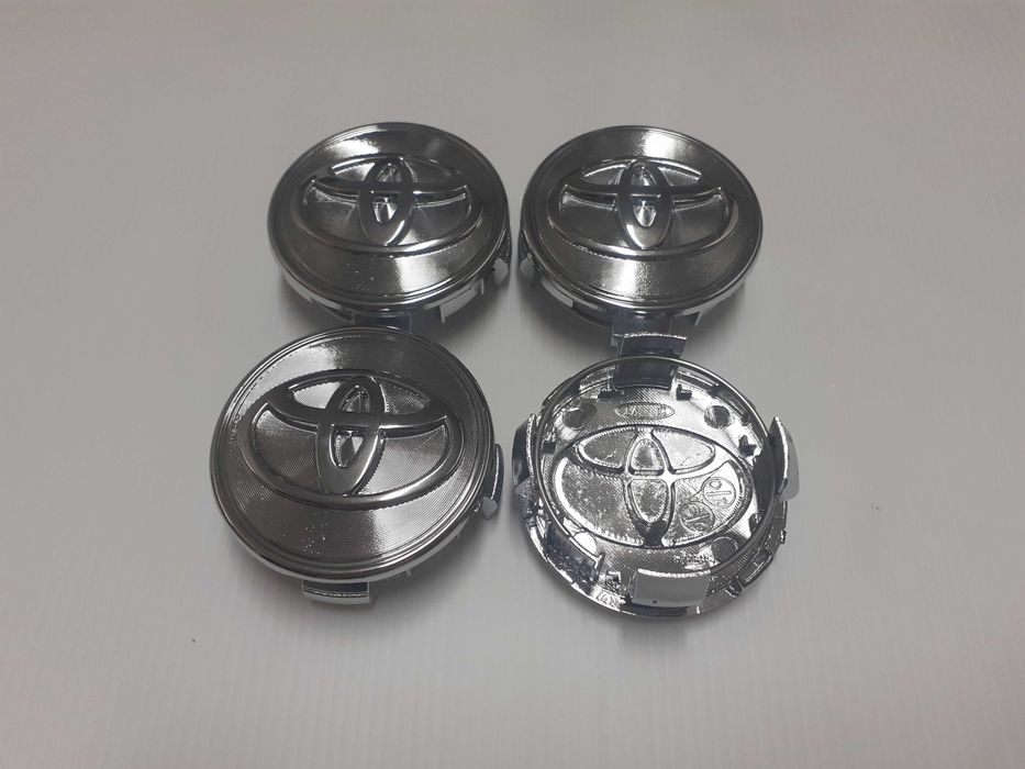 Centros/tampas de jante completos Toyota com 57, 60, 62, 65 e 68 mm