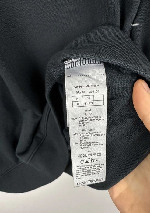 Bluza męska EMPORIO ARMANI EA7 czarna crewneck r. L