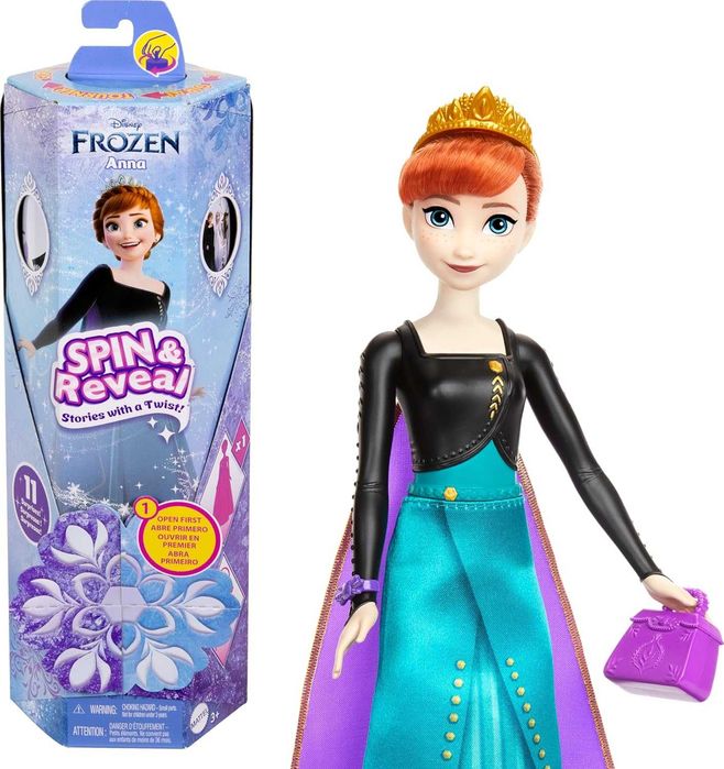 Mattel Disney Frozen – набір ляльки Анна Spin & Reveal з 11 сюрпризами