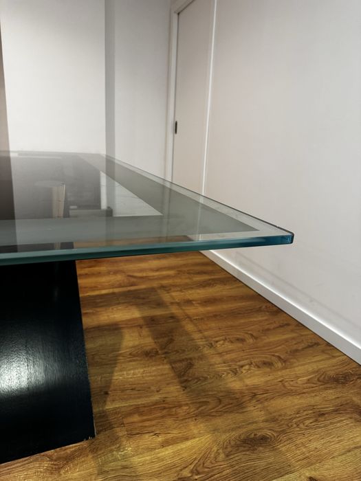 Mesa de jantar em vidro 160x100 cm – design moderno
