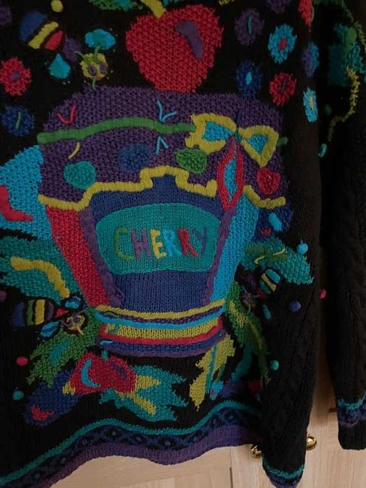Jedyny oryginalny kolorowy niepowtarzalny bawełna oversize sweter