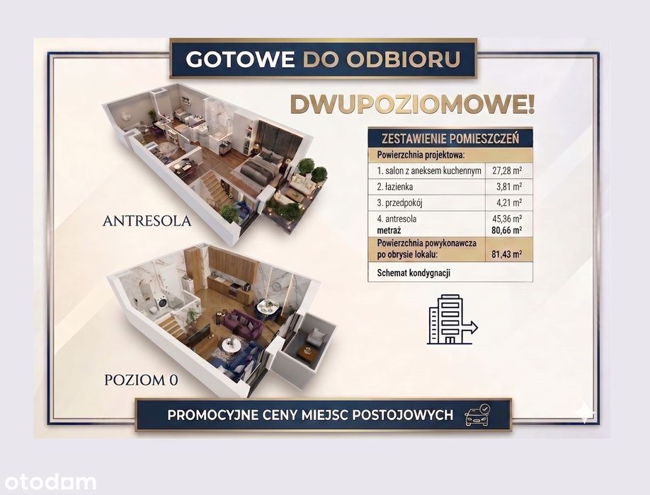 OKAZJA! Dwupoziomowe z 2 balkonami. Gratis Smart Home! Tanie MP w hali
