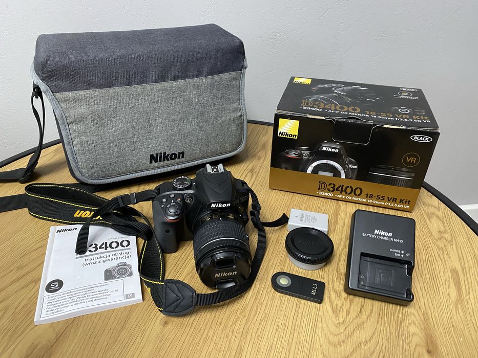 NIKON D3400 z obiektywem AF-P 18-55 VR