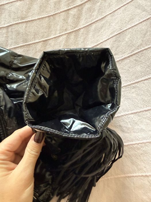 Kurtka zimowa PINKO GLOSSY z frędzlami S