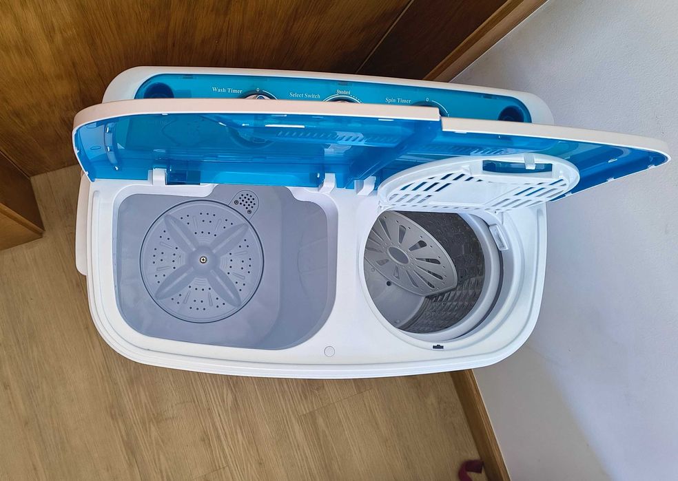 Mini Máquina de Lavar Roupa VidaXL – Tambor Duplo 5,6 kg