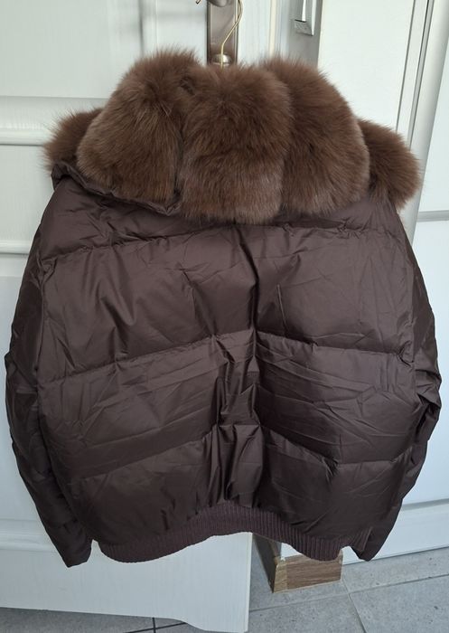 Kurtka puchowa bomberka czekolada M
