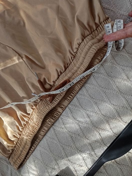 PrettyLittleThing 46r beżowe szerokie spodnie cargo spadochronowe