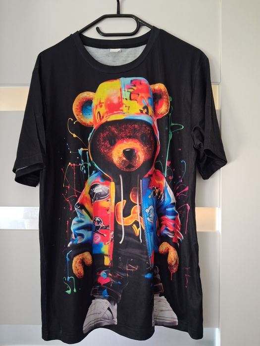 T-shirt czarny Miś