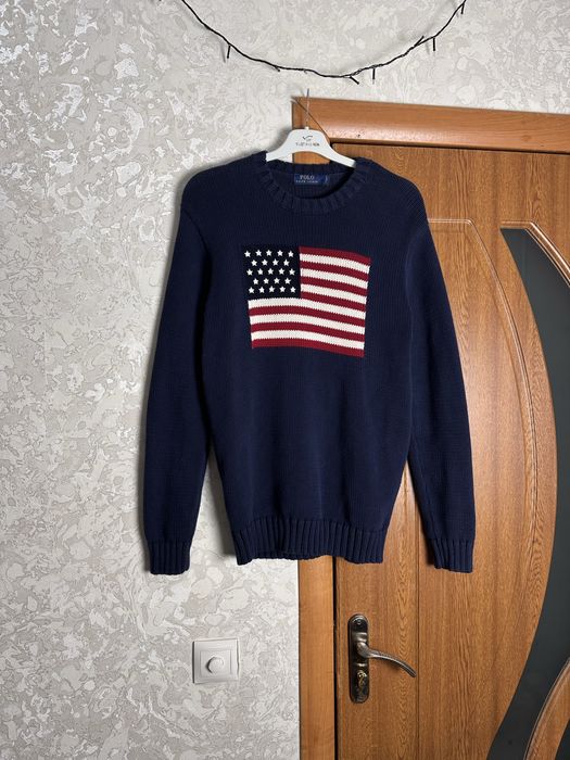 Polo Ralph Lauren USA Flag Vintage Knin Sweater Luxury