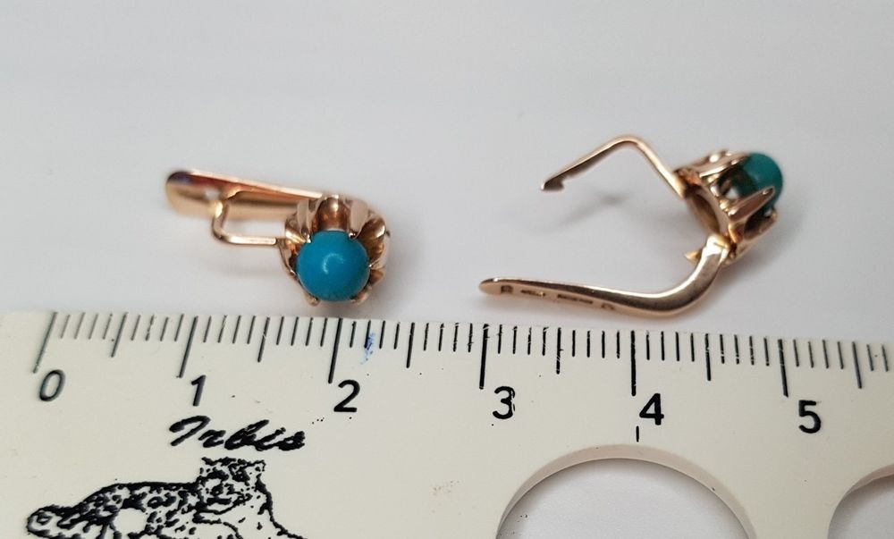 Золотые серьги с бирюзой ссср