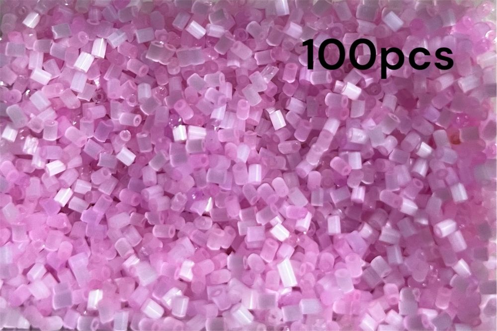 Drobne rozowe koraliki 100 sztuk