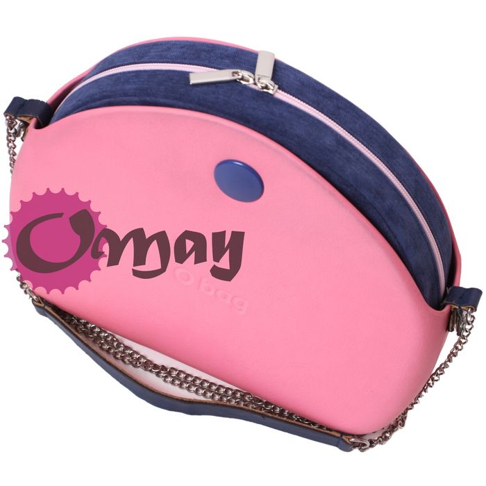 Granatowy organizer do OBAG MOON LIGHT welur róż 2 kieszenie OMAY