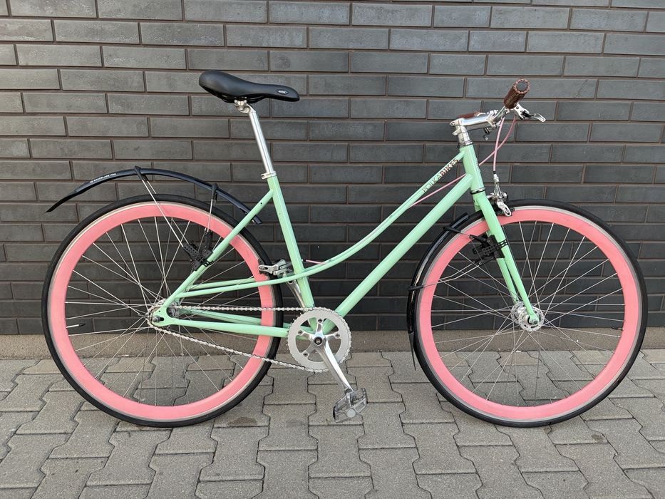 Rower miejski Polka Bikes Landrynka 48cm dwustronna piasta - ostre koło i wolnobieg