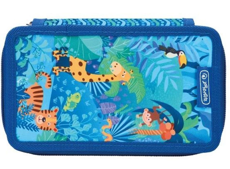 Piórnik potrójny z wyposażeniem Jungle Safari HERLITZ