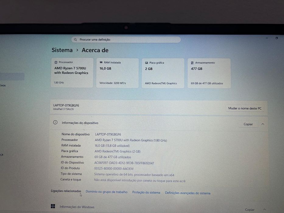 PC Lenovo IdeaPad 3 Ryzen 7 16GB