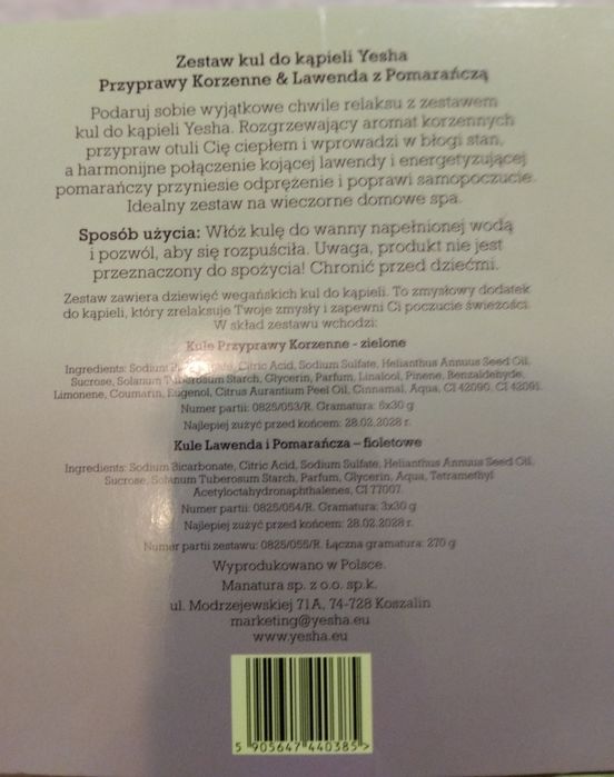 Zestaw kul do kąpieli