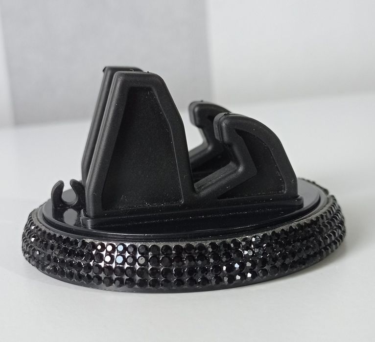 Uchwyt stojący do telefonu czarny z diamencikami do samochodu