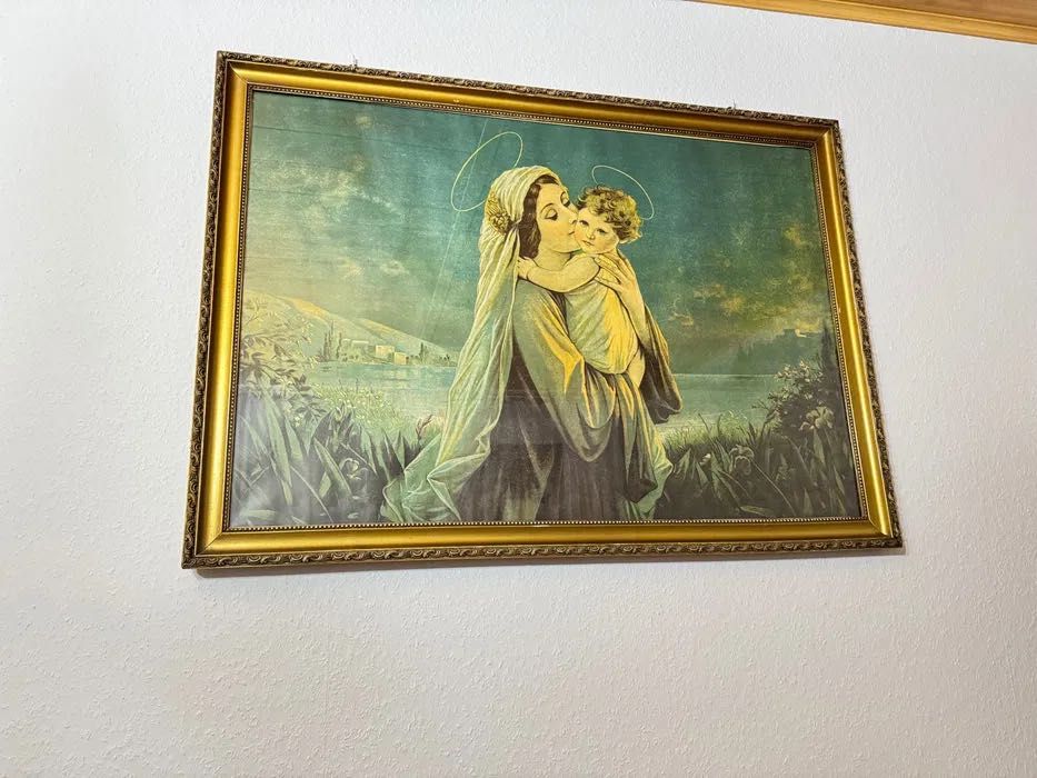 Zestaw 2 starych oleodruków w ramach.