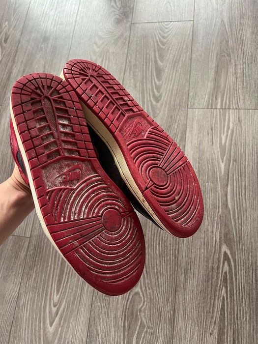 Sneakersy, Buty Nike Air Jordan 1 Mid Skórzane Streetwear Black Red