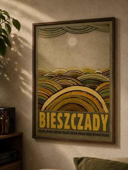 Plakat Bieszczady, retro, Polska