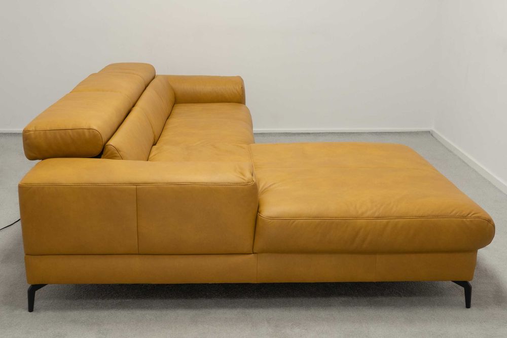 NAROŻNIK PIEDROO Musztardowy rozkładany 303x191cm BGM24.pl B 9819 -50%