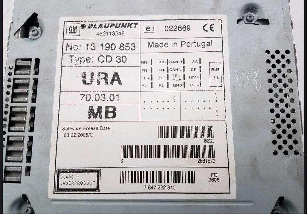 Radio Blaupunkt opel corsa tigra astra